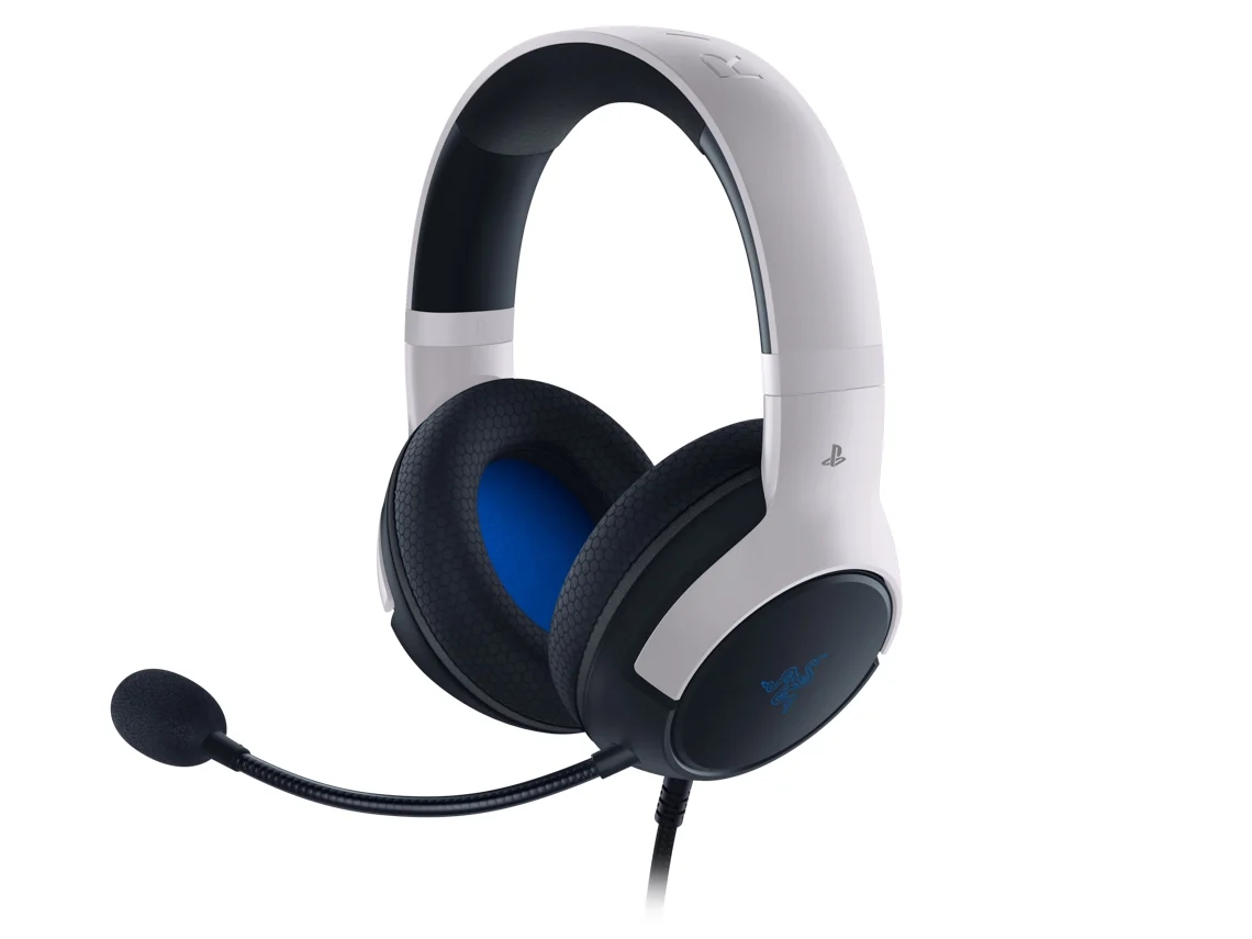 Auscultadores Gaming Razer Kaira X Playstation Licensed (Over Ear - Multiplataforma - Branco)