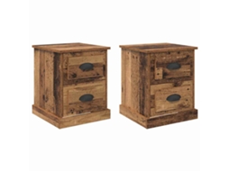 Conjunto de Armários de Cabeceira 2 Pcs Madeira Antiga 39x39x47,5 cm MAISON EXCLUSIVE