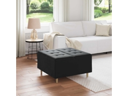 Vidaxl Puff De Armazenamento Com Almofada Preto 80 X 80 X 45 Cm Veludo