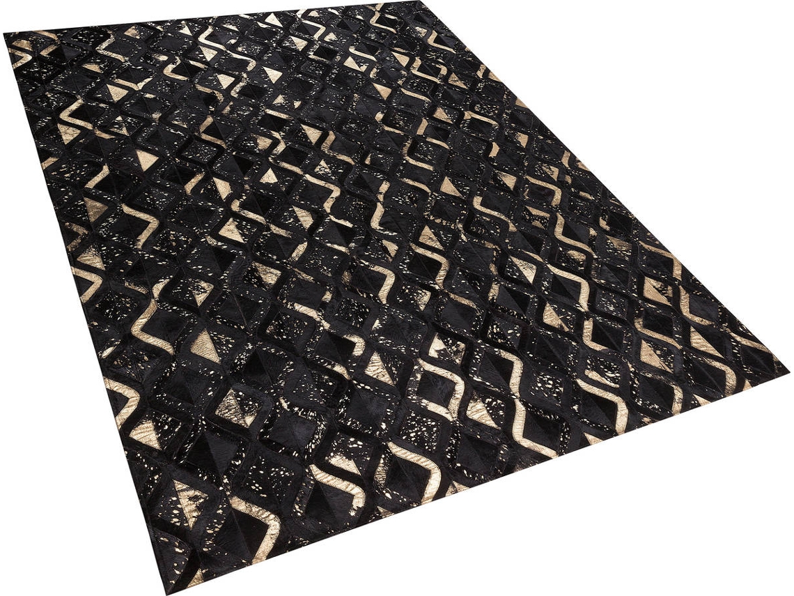 Tapete Develi (Preto - Pele Genuína - 160x230x1 cm)