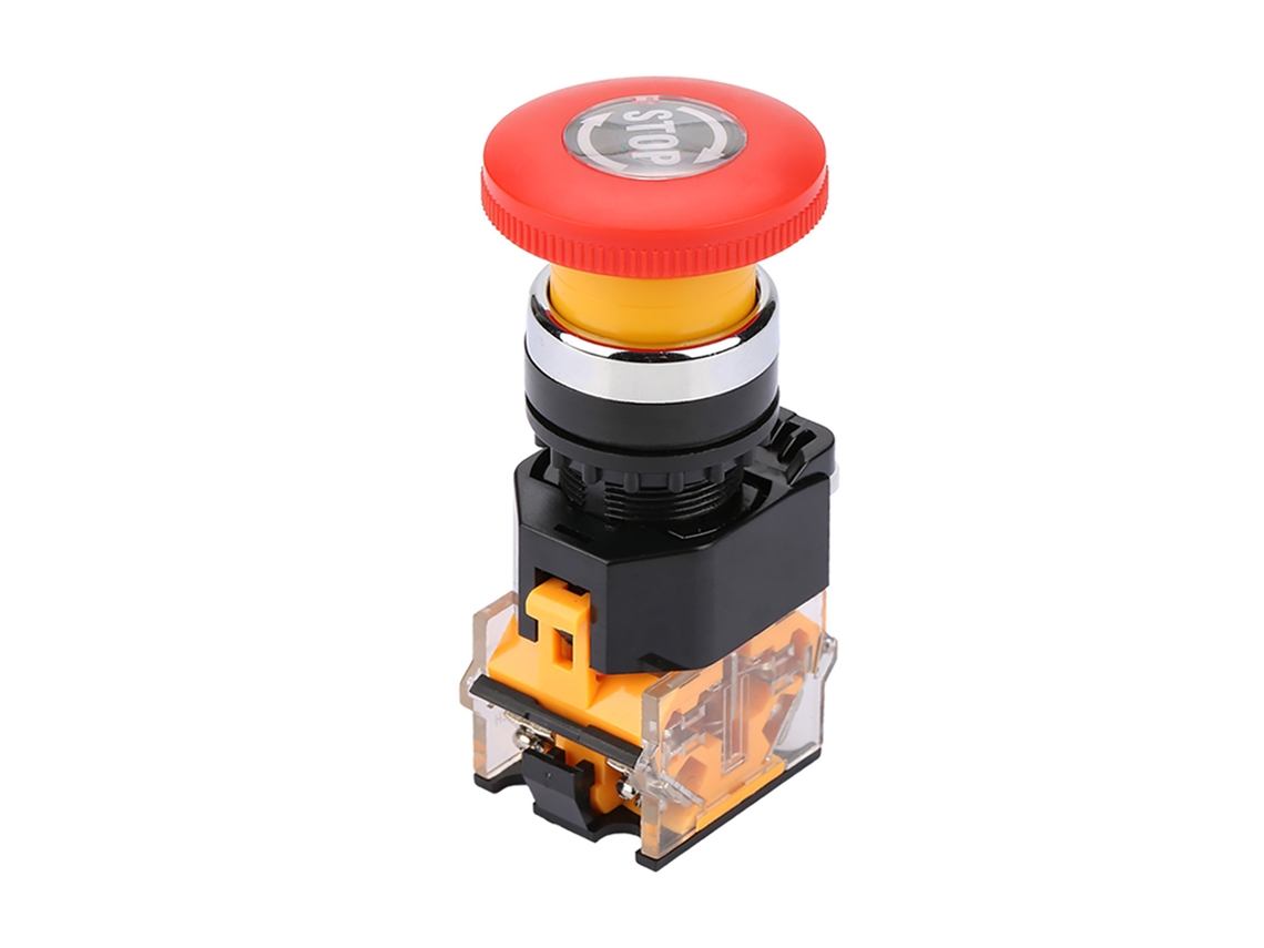 Botão de Parada de Emergência 22mm Vermelho Auto blocante
