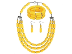 2026-joyas De Acero Inoxidable Para Mujer: Collar, Pendientes Y Pulsera Set Dubai Oro Plated Amarillo