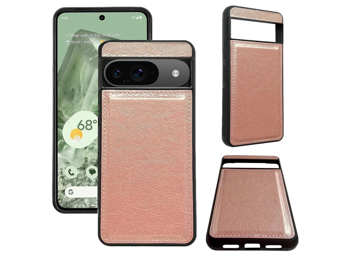 Capa Para Celular Com Textura De Couro Bovino Para Google Pixel 9