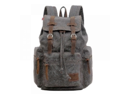 Mochila De Lona Retrô De Grande Capacidade Ideal Para Camping, Caminhadas, Laptop, Mochila De Estudante, Cinza Olysi Shop