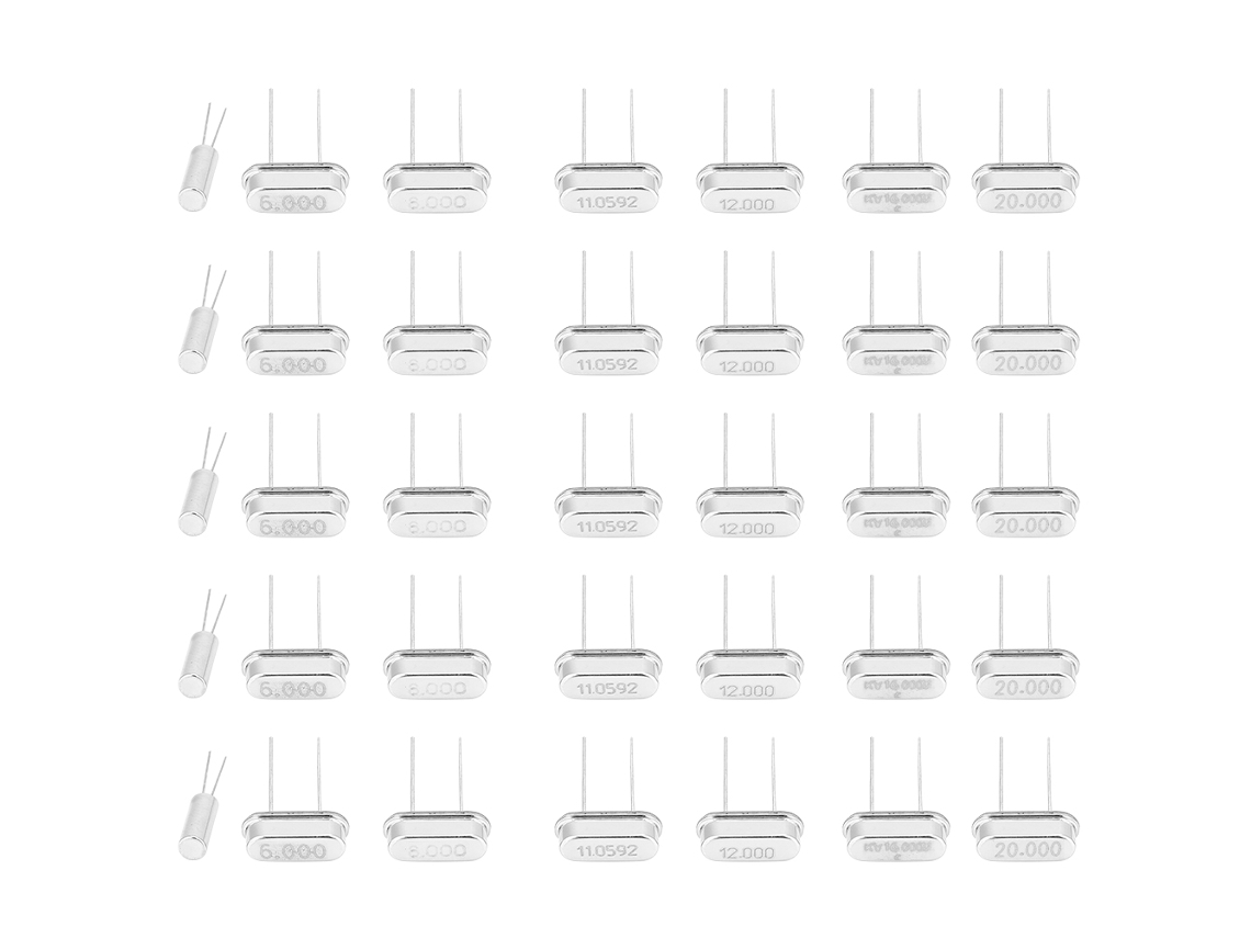 Kit de 35 Peças Osciladores de Cristal 32.768k 6m 8m 11.0592m 12m 16m 20m Componentes Elétronicos Passivos