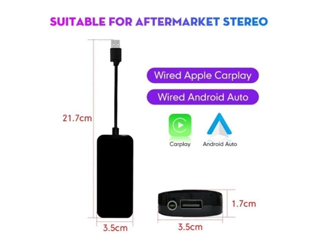 Um para Pós-Venda Adaptador Dongle Usb com Fio para Apple Carplay Android Auto Sem Fio Unidade AIHONTAI