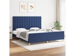Vidaxl Estrutura De Cama 180x200 Cm Tecido Azul