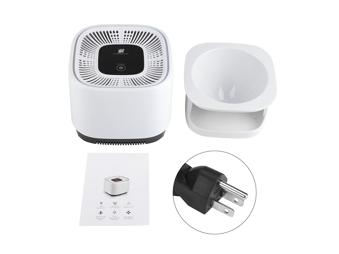 Laxiscreed Purificador De Ar Microecológico Com Íons Negativos, Modelo Branco Com Vaso De Flores