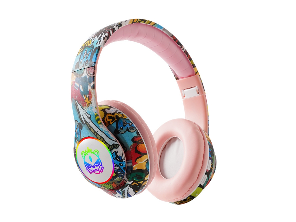 Fones De Ouvido Sem Fio Bluetooth Tuya Rosa Para Dj Infantil. Brilvibera
