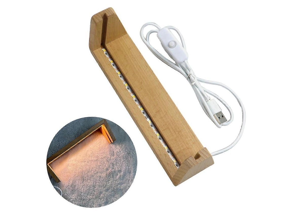 Base De Madeira Em U Para Luminária Led De Mesa