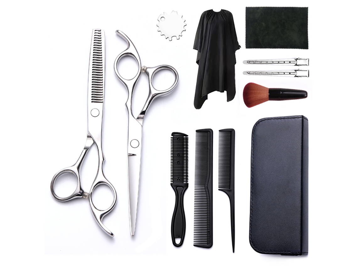 Kit De Tesoura De Corte Cabelo, 12pcs Ferramenta Profissional Para Corte De Cabelo, Para Cabeleireiros E Uso Doméstico Cuich