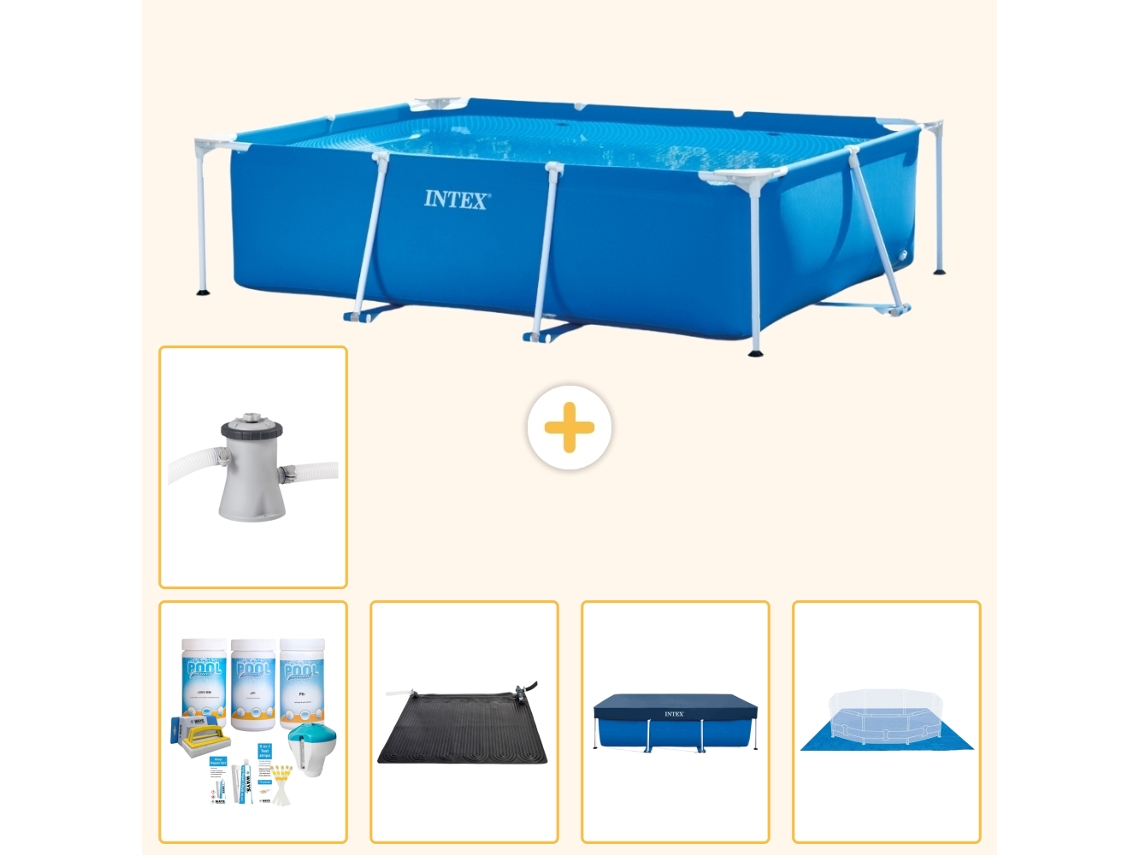 Piscina com Estrutura Retangular 220x150x60 Cm 6 peças S20004 INTEX