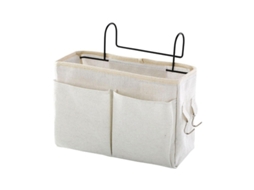 Lurelia Bolsa De Cabeceira, Para Cama, 26 Cm, Branco/bege, Telemóvel Acessível