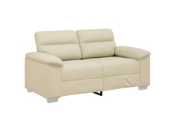 Sofá de 2 Lugares Cor Creme 160x81x84 Cm em Couro Sintético MAISON EXCLUSIVE