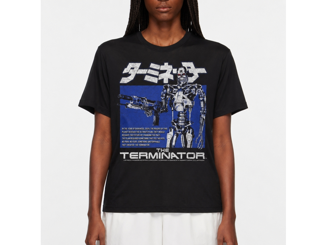 Rockinstone Terminator Movie Endoskeleton Box Black Adult T-shirt Size:m