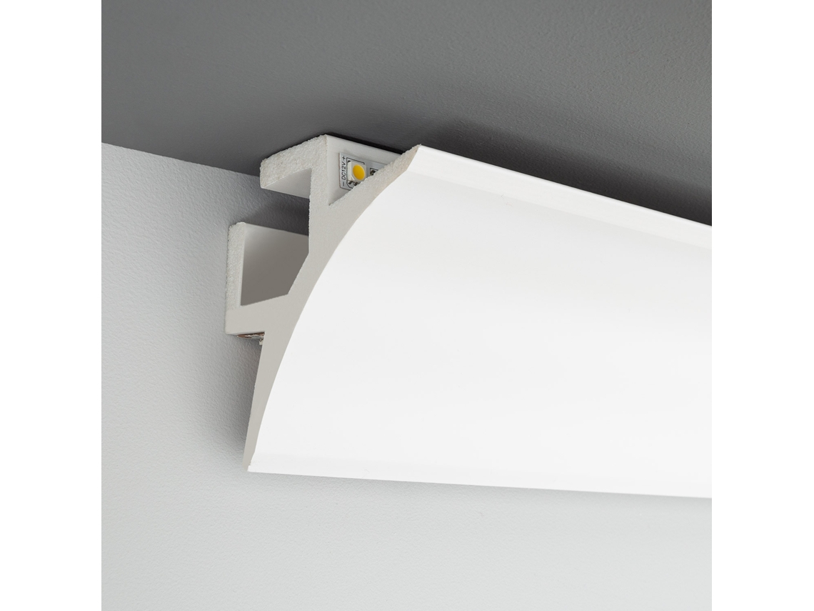 Moldura Corniça 2m Para 2 Fitas Led Arcos 85 Branco