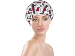 Touca De Banho Feminina, Reutilizável, Impermeável, Dupla Camada, Com Elástico, Ideal Para Cabelos Longos, Com Estampa