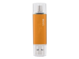Pen Drive LAXISCREED Usb Duplo 128g Laranja