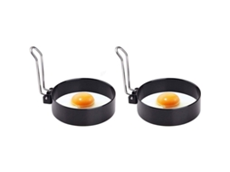 Anéis de Ovo Nova Line, 2 unidades, Antiaderente, Aço Inox, para Ovos Fritos, Panquecas, Omeletes