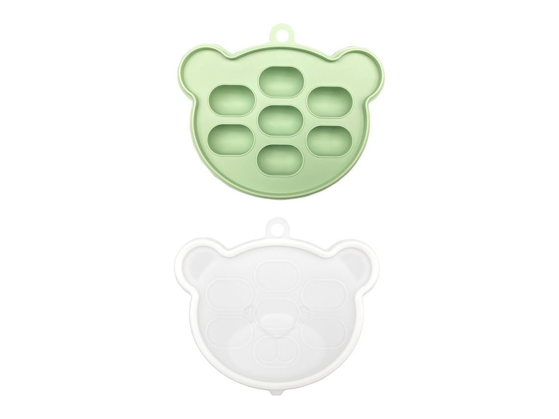 Brinquedo De Silicone Para Bebês Que Está Começando A Comer Alimentosverde Escuro - Molde Para Comida De Bebê Em Formato De Urso