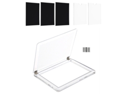 Bloques De Selos Em Acrílico Grandes 7.6*5.9in Com Linhas De Posicionamento E 4 Ímanes Para Scrapbooking E Manuais De Cartões