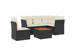 Conjunto 1 Conjunto De Sofás De Jardim Vidaxl Preto Vime Pe (55 X 55 X 37 Cm)