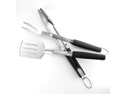 Lurelia Kit De Churrasco 3 Peças Aço Inoxidável Estojo Portátil Campismo