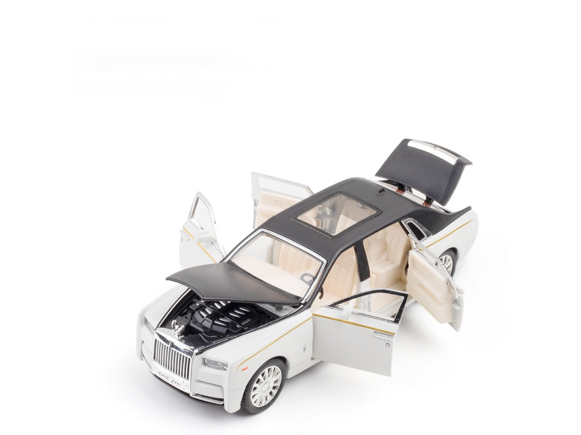 (branco) Miniatura Do Rolls-royce Phantom Em Escala 1:32, Feita De Metal, Com Efeitos De Luz E Som.