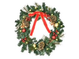 Guirlanda Natal Artificial Brilhante (led, Decorada Azevinho Pinhas, 20x60cm)