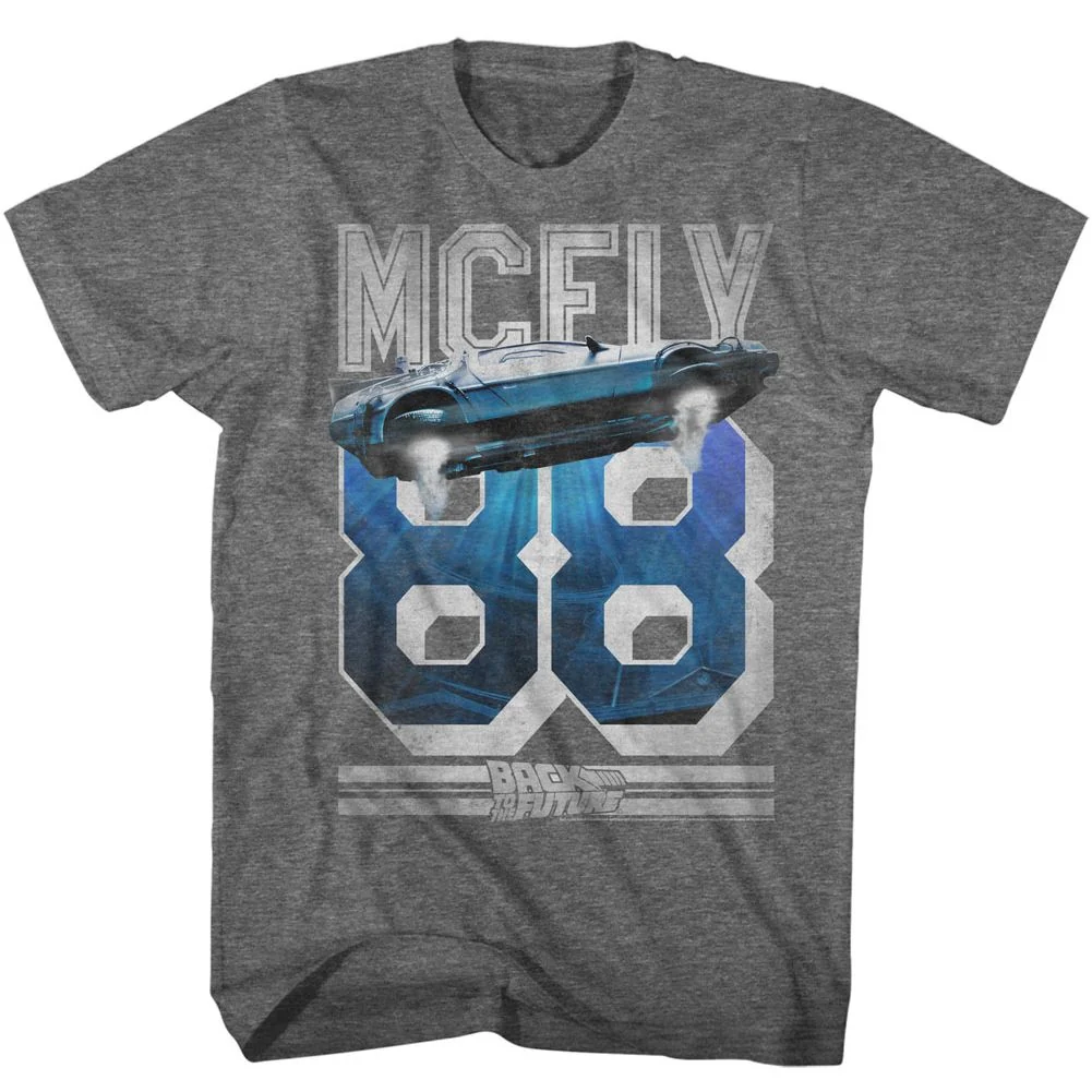 Rockinstone Back To The Future Movie Mcfly '88 Heather Graphite Adult T-shirt Size:m