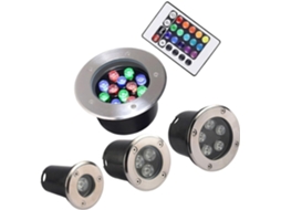 Luzes Subaquáticas Led Rgb Mudança Lagos Holofote Embutido Redondo Controle Remoto Fonte Enterrada Prova Ip68 Jardim GOKOCO