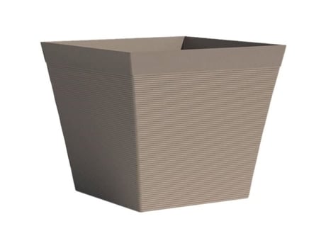 Pote quadrado - GARDEN ID - Green Care Impact Taupe - 39 x 33 cm - 10 anos de garantia - 100 reciclado - resistente a UV/gel