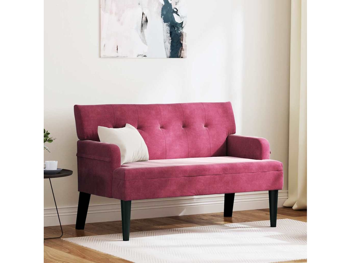 Vidaxl Banco Chesterfield Vinho Vermelho 112 X 65,5 X 75 Cm Veludo