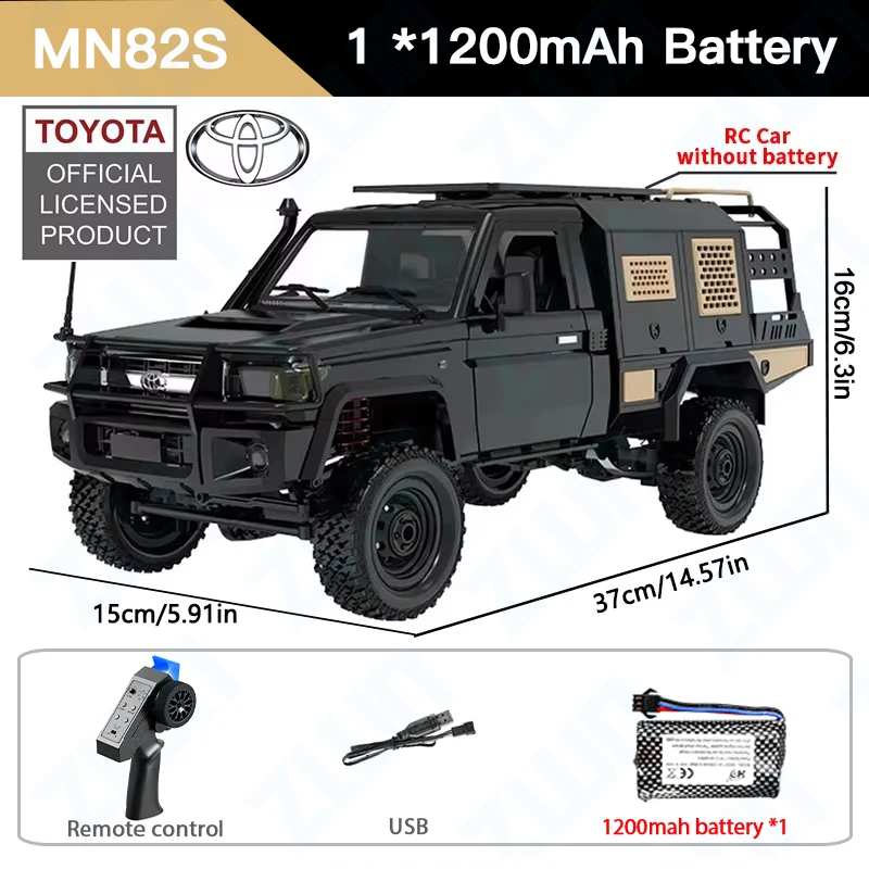 (preto) Caminhonete De Controle Remoto Em Escala 1/12, Brinquedo Off-road 4x4, Presente Para Crianças