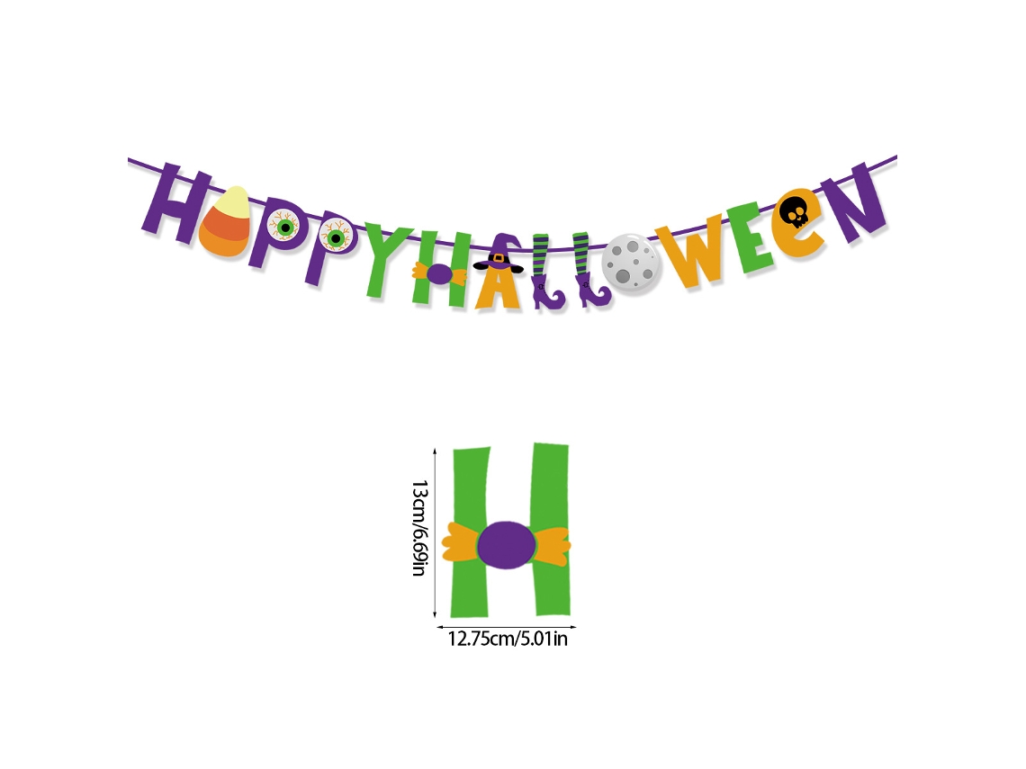 Lurelia Bandeirola Halloween Banner Triangular Abóbora Festa Cena Bandeira Estilo 2
