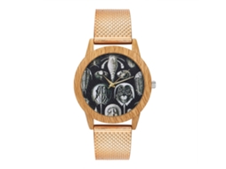 Relógio de quartzo unissex para casais com pulseira de silicone e mostrador redondo (dourado rosa)