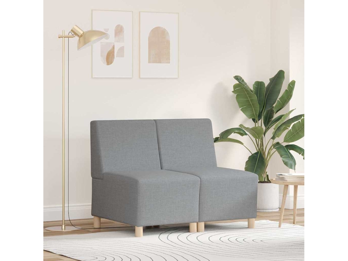 Vidaxl Unidade De Sofá Modular Sem Braços 2 Pcs Cinzento-claro