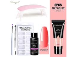 Kit de Unhas Gel Poly com Lâmpada Uv 6w, Rápido Ferramentas para Manicure GOKOCO