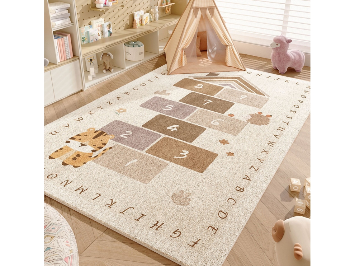 Tapete de Brincar Infantil, Tapete de Atividades Educativo Antiderrapante, Tapete Decorativo em Imitação de Cashmere,estilo 2/50x80cm GERTIZ