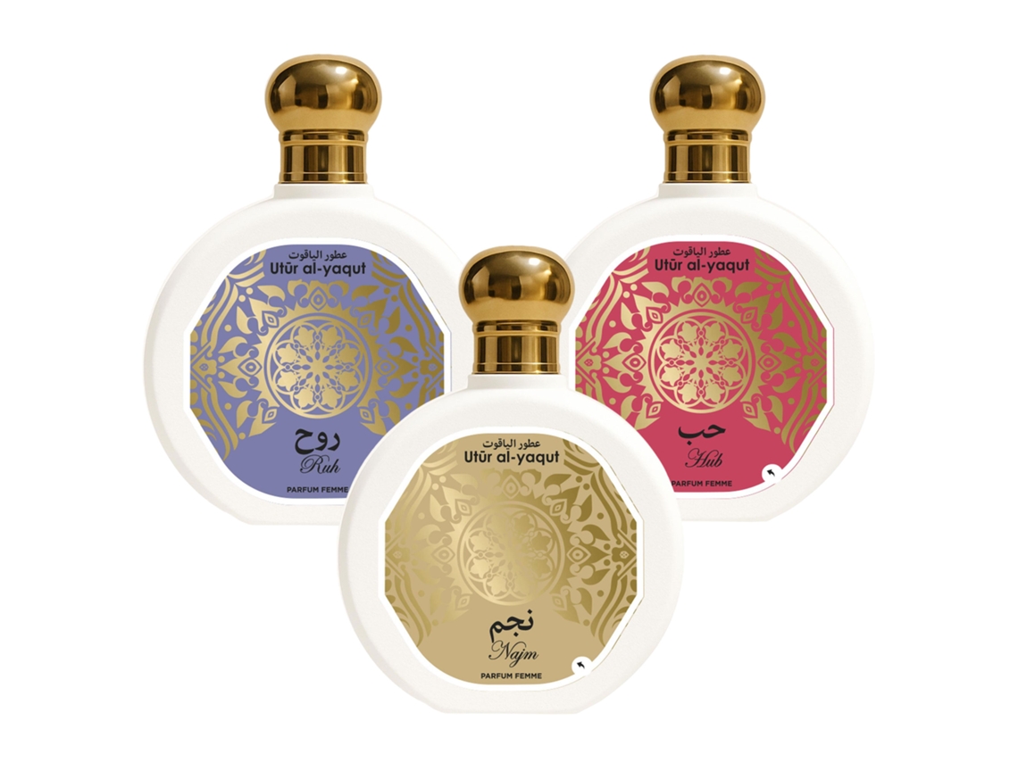 Conjunto De 3 Perfumes Árabes Femininos Eau De Parfum Utur Al Yaqut 100ml
