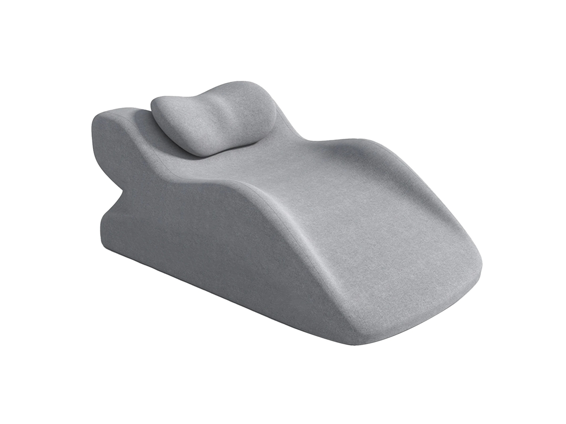 Almofada Em W, Design Ergonômico, Suporte Multiuso, Cinza Claro