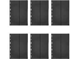 Diyeah Pochettes De Rangement Pour Timbres 10 Pcs Noir Recto - Verso 2 Rangées Feuilles Mobiles