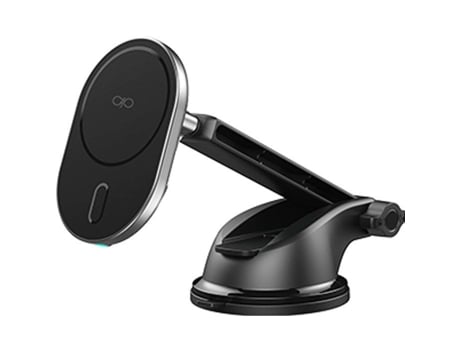 Carregador Sem Fio Para Carro Magnético Magsafe 15w Qi Suporte Para Para Brisa / Painel Preto Garantia Vitalícia Force Power