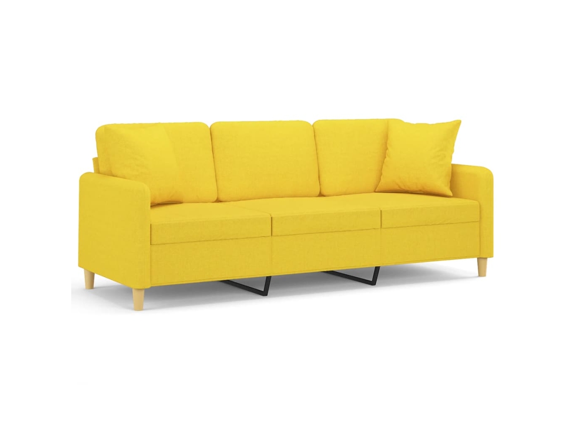 3-seater Sofa, 3-seater Sofas Vidaxl Amarelo Tecido (n/a)