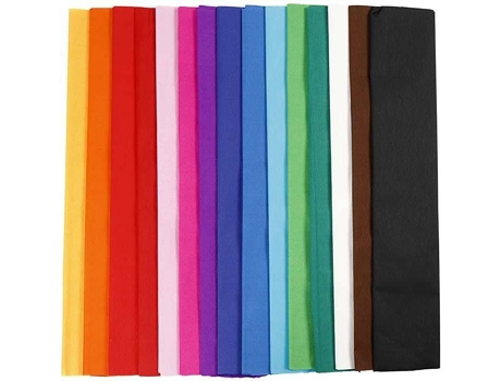Pack 15 Folhas Papel Crepe CREOTIME MultiCor