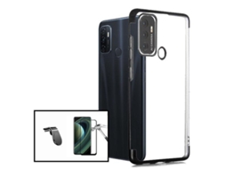 Kit Película de Vidro 5D Full Cover + Capa Slimarmor + Suporte Magnético L Safe Drive Oppo A53 Preto