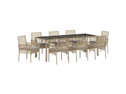 Maison Exclusive - Conjunto De Jantar Para Jardim 9 Pcs Bege Vime Pe
