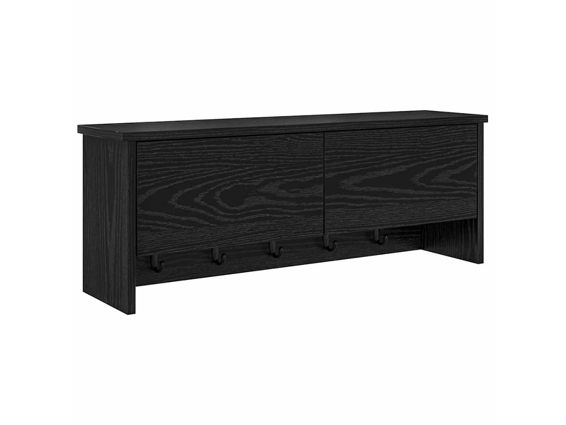 Cabideiro de Parede com Porta Carvalho Preto 80x20x30 cm MAISON EXCLUSIVE