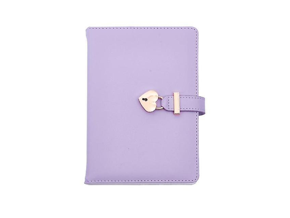 Caderno A5 Com Cadeado Em Formato De Coração, Em Couro Pu, Material Escolar Com Trava