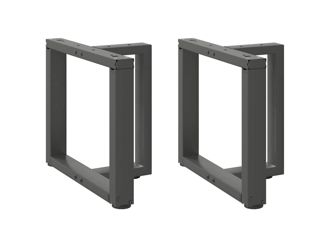 Vidaxl Pés Para Mesa De Centro Em Forma De T, 2 Peças, Antracite, 50x25x(42-43) Cm, Aço